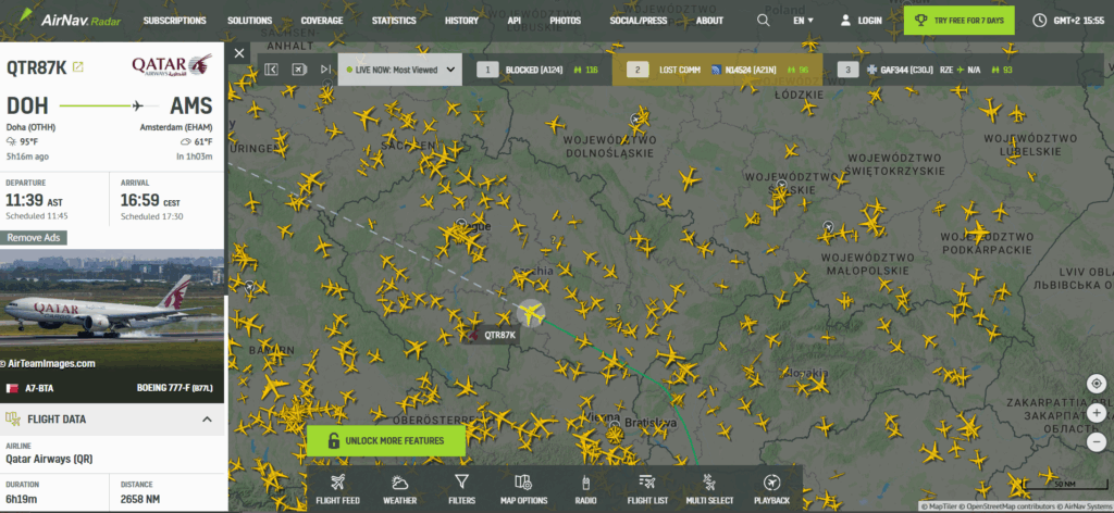 AirNav Radar je známý pro technicky přesné zpracování a velmi přehledné rozhraní.