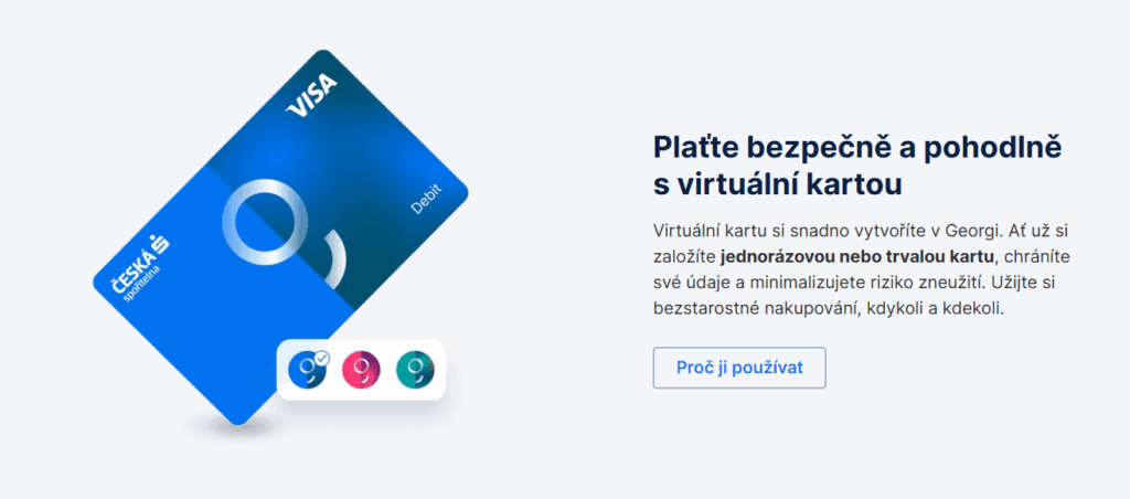 Virtuální kartu George si lze založit rychle a bezplatně v aplikaci George.